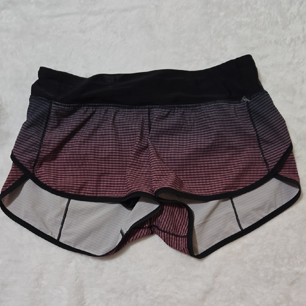 lululemon athletica Black and Red Ombre Athletic Shorts